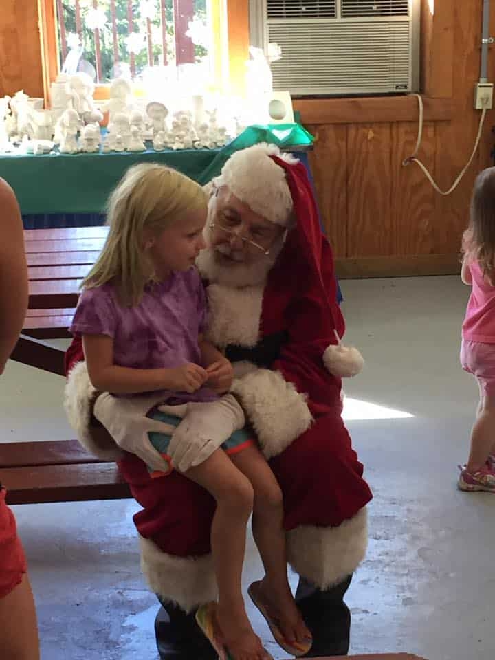 Santa claus with a little girl.